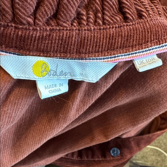 Boden Copper Burgundy Ellen Fine Corduroy Tiered Maxi Long Sleeve Shirt Dress - Picture 9 of 10